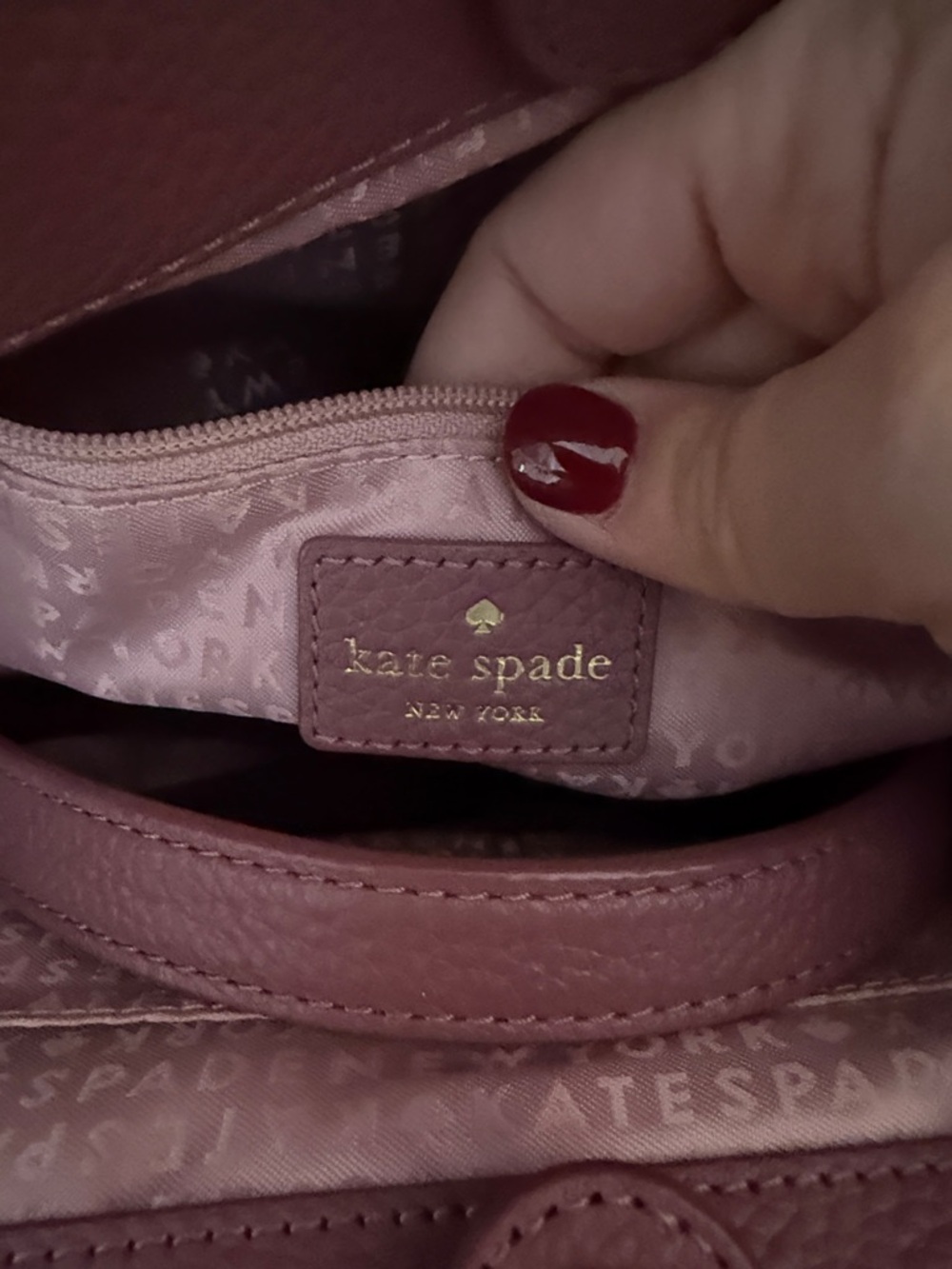 kate spade Pink Pebbled Leather Dome Satchel with Tassel - Picture 6 of 6